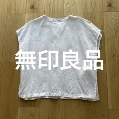 ホワイト リネンシャツブラウスM-L