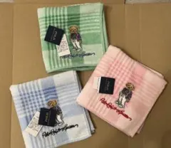 【新品】ラルフローレン　ポロベア　タオルハンカチ　３枚組