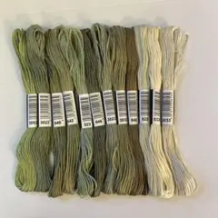 【C10】刺繍糸☆カーキ系12本セット