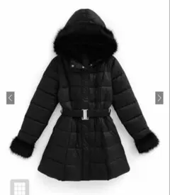 GRL ベルト付きファーAラインダウンコート kd79 GYDA