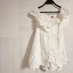 mi ami フリルノースリーブチュニック 【S】 ホワイト