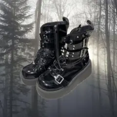 スタッズ ブーツ 厚底ブーツ グランジ y2k スカル ドクロ 平成 ギャル