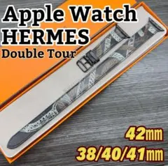 2967 Apple Watch エルメス　ブラック　ロープ柄　ドゥブルトゥール