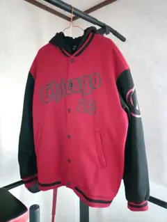 フード付きパーカー ジャケット セット 赤黒