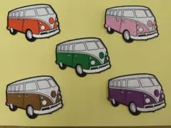 ワーゲンバス 刺繍ワッペン ３枚セット レトロ