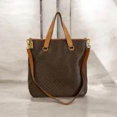 CELINE セリーヌ　2way トートバッグ　マカダム柄　PVC×レザー　希少