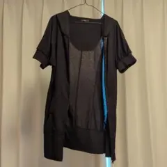 COMME CA ISM ブラック 半袖パーカー