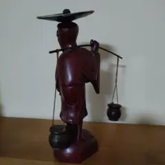 木彫り 民芸品　漁師 置物 伝統工芸品