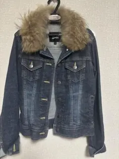 大人用Barbie デニムラメ入りジャケット ファー襟