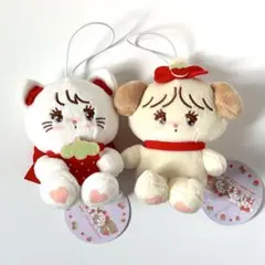 【匿名配送】mikko いちごマスコットぬいぐるみ 2種セット ムース スフレ