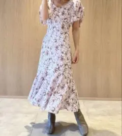 SNIDEL 花柄ロングワンピース