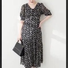 【ナチュラルクチュール】ウエスト調節レースアップレディワンピース