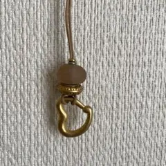 ハートとピンクのガラス　ネックレス