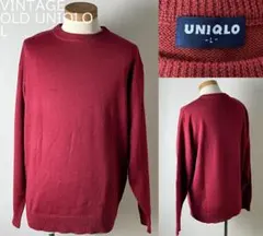 希少★90s OLD UNIQLO オールド ユニクロ クルーネック ニット L