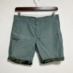 ベネトン・M ハーフ ショート パンツ カーキ グリーン 迷彩 綿100%のサムネイル