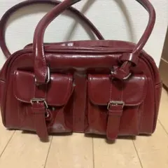 GRL ダブルポケットボストンバッグ レッド