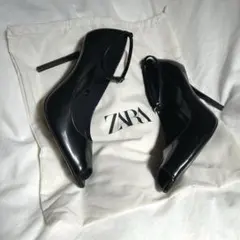 ZARA ブラック オープントゥ ハイヒール 39