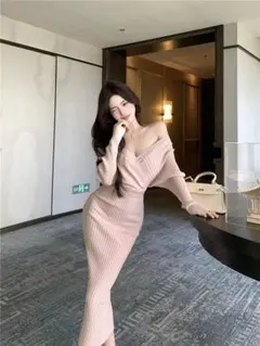 秋冬タイトニットワンピ♡大人女子会デートにぴったりクリスマス仕様