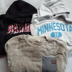 パーカー&ボアトレーナー３点まとめ売り