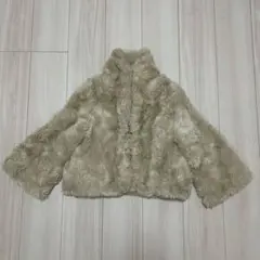 MERCURYDUO ベージュ ファーコート ショート丈