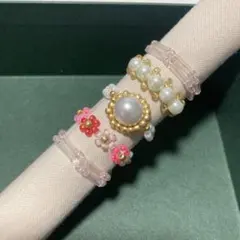 ビーズリング 5点セット