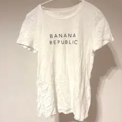 バナナリパブリック◆ロゴT　半袖　Tシャツ　白　Ｓ　綺麗め　カジュアル　デートのサムネイル