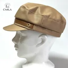 【新品】CA4LA日本製 牛革ゴールドパーツ付き 洗練されたコットンキャスケット