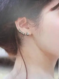 ピアス｛両耳｝　ペンダント　セット　シルバー９２５　AAAジルコニア　リーフのサムネイル