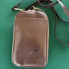 スヌーピー ウッドストック スマホショルダー ブラウン