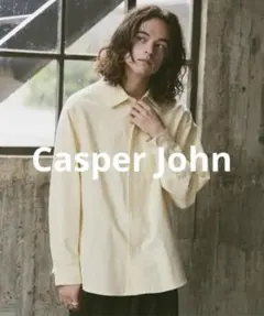◆CASPER JOHN ストライプシャツ 黄 S ルーズ きれカジ 春夏
