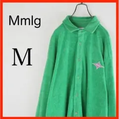 ★美品★Mmlg カーキ カーディガン Mサイズ　緑　　ワンポイント　タオル生地