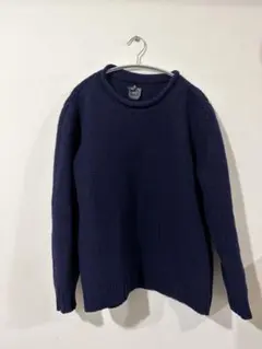 GRAY ロールネックニット 厚手 ネイビー Mサイズ
