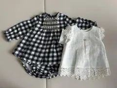 ベビー服　60サイズ　チェック柄ブラウスボトムス　トップス　babidu paz