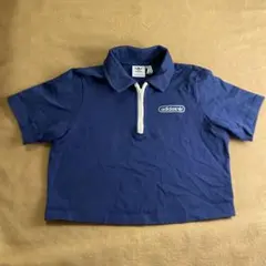 【adidas originals】クロップド ジップポロシャツ XS