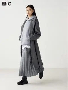 ユニクロC UNIQLO プリーツロングスカート 新品タグ付 グレー