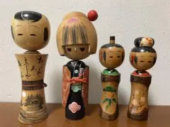 伝統的な手描き木製こけし - メルカリ