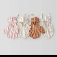 くまさんうさぎさんロンパース♡