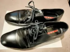 PRADA プラダ 黒 レザー レースアップシューズ 7 4E