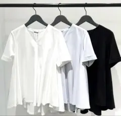 美品✨23SS セオリーリュクス WAYNE フレアカットソー ブラック 38のサムネイル