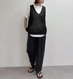 PUAL CE CIN テープヤーンニットベスト