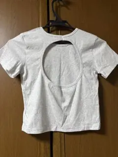 ANAP クロップド丈 バックオープン Tシャツ グレーのサムネイル