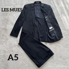 LES MUES ストライプ ビジネススーツ セットアップ ブラックA5