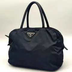 プラダ トートバッグ ハンドバッグ ナイロン 黒 三角ロゴ プレート テスート