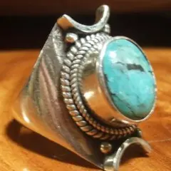 ターコイズ 風インレイ シルバーリング Sterling HH - メルカリ
