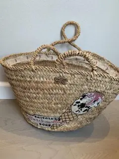 アニヤハインドマーチ　アイスクリーム刺繍 かごバッグ ストローバッグのサムネイル