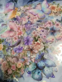 蝶と花のデザイン フレークシール ランダム10枚