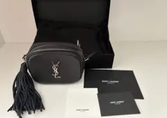 YSL ブラックレザー ショルダーバッグ イブサンローラン カメラバックのサムネイル
