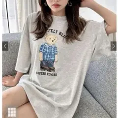 GRL テディベアプリントロングTシャツ[pm311]のサムネイル