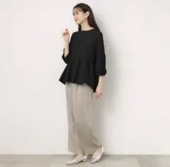 【美品】OPAQUE.CLIP オペークドットクリップ ペプラムブラウス M