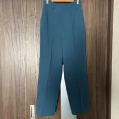 PAGEBOY 青色 ワイドパンツ センタープレス カラーパンツ スラックス